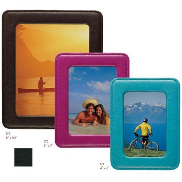 Rlm Distribution 4in. x 6in. Rounded Corner Leather Photo Frames - Black HO2645400